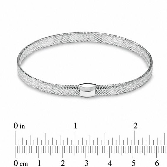 Stretch Bangle in 10K White Gold