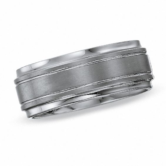 Men's 9.0mm Wedding Band in Tungsten - Size 10