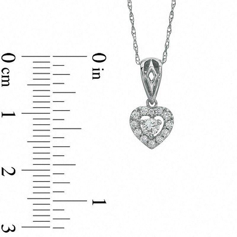 0.20 CT. T.W. Diamond Heart Frame Pendant in 10K White Gold