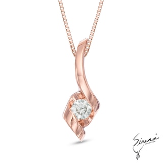 Sirena™ 0.10 CT. Diamond Solitaire Pendant in 10K Rose Gold