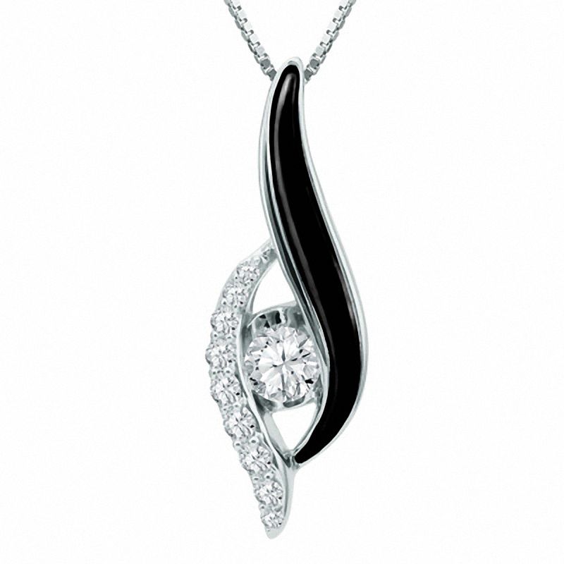 Sirena™ Black Eyes 0.33 CT. T.W. Diamond Pendant in 14K White Gold|Peoples Jewellers