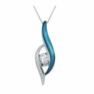 Sirena™ Hazel Eyes 0.12 CT. Diamond Solitaire Pendant in 10K White Gold