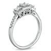 0.25 CT. T.W. Princess-Cut Diamond Three Stone Frame Ring in 14K White Gold