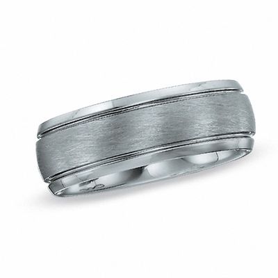 Men's 8.0mm Wedding Band in Tungsten - Size 10