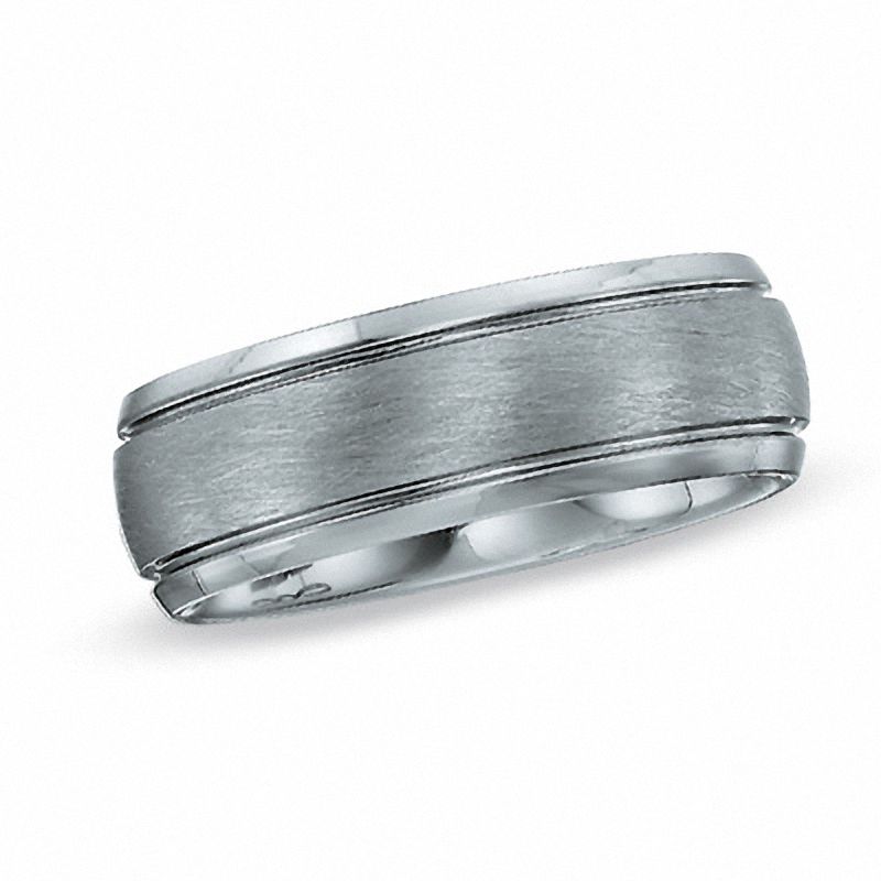 Main Image 1 of Men's 8.0mm Wedding Band in Tungsten - Size 10