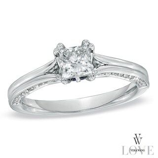 Vera Wang Love Collection CT. T.W. Princess-Cut Diamond Engagement Ring in 14K White Gold