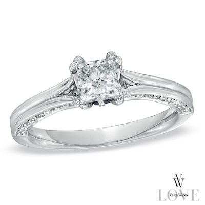 Vera Wang Love Collection CT. T.W. Princess-Cut Diamond Engagement Ring in 14K White Gold