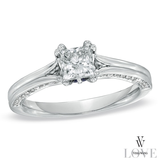 Vera Wang Love Collection CT. T.W. Princess-Cut Diamond Engagement Ring in 14K White Gold