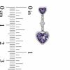 Thumbnail Image 2 of Heart-Shaped Amethyst and Lab-Created White Sapphire Pendant and Earrings Set in Sterling Silver