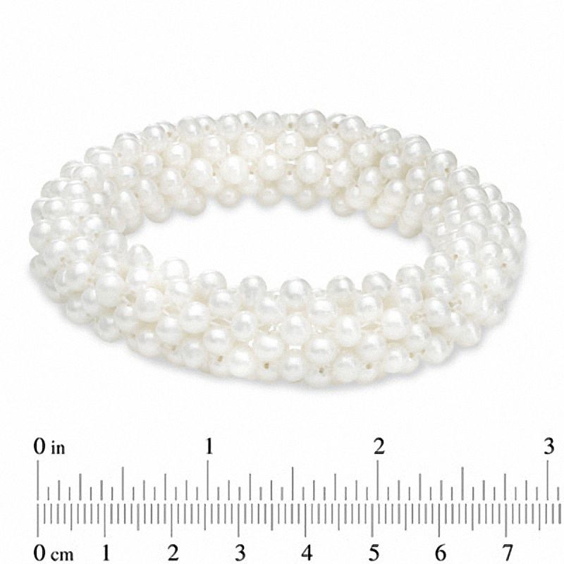 Honora 4.0-5.0mm Freshwater Cultured Pearl Woven Stretch Bracelet-8"|Peoples Jewellers