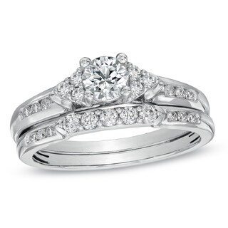 0.75 CT. T.W. Diamond Bridal Set in 14K White Gold