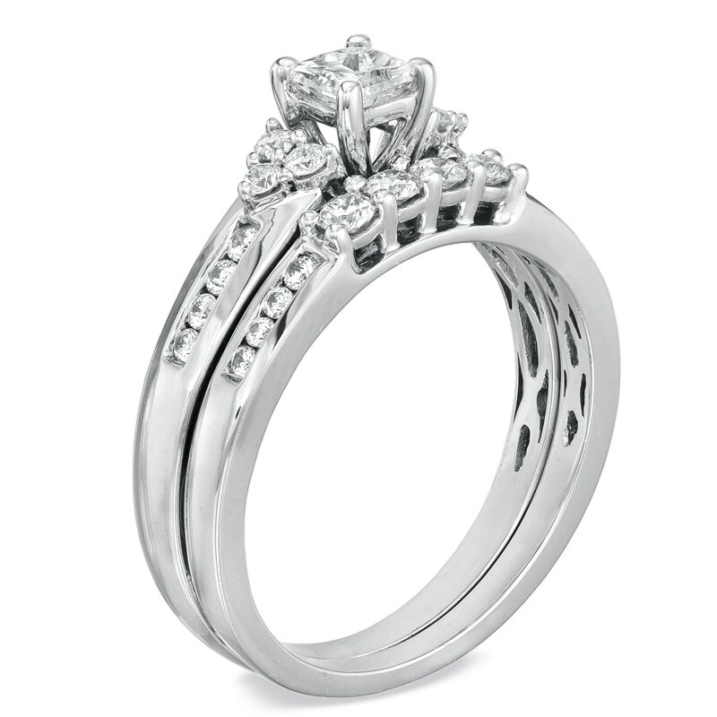 Main Image 2 of 0.75 CT. T.W. Diamond Bridal Set in 14K White Gold