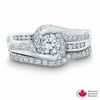 Thumbnail Image 0 of 1.00 CT. T.W. Certified Canadian Diamond Bridal Set in 14K White Gold (H-1/I1)