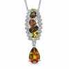 Multi-Gemstone Drop Pendant in Sterling Silver