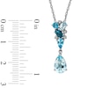 Blue Topaz and Diamond Accent Pendant and Earrings Set in Sterling Silver