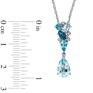 Blue Topaz and Diamond Accent Pendant and Earrings Set in Sterling Silver