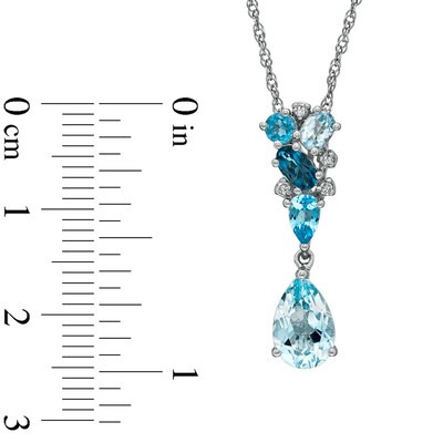 Blue Topaz and Diamond Accent Pendant and Earrings Set in Sterling Silver