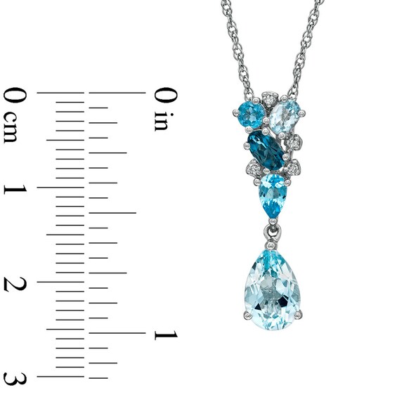 Blue Topaz and Diamond Accent Pendant and Earrings Set in Sterling Silver