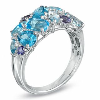 Multi-Gemstone Ring in Sterling Silver - Size 7 | Gemstone Rings ...