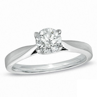 Celebration Canadian Ideal CT. Certified Diamond Engagement Ring in 14K White Gold (J/I1