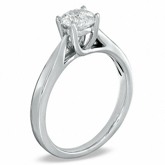 Celebration Canadian Ideal CT. Certified Diamond Engagement Ring in 14K White Gold (J/I1