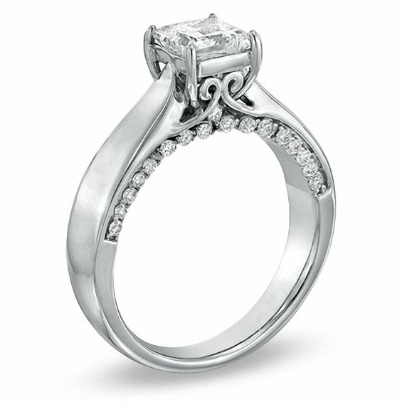 1.20 CT. T.W. Certified Princess-Cut Diamond Engagement Ring in 14K White Gold (J/I2