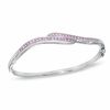 Thumbnail Image 1 of Lab-Created Pink Sapphire Bangle in Sterling Silver