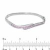 Thumbnail Image 2 of Lab-Created Pink Sapphire Bangle in Sterling Silver