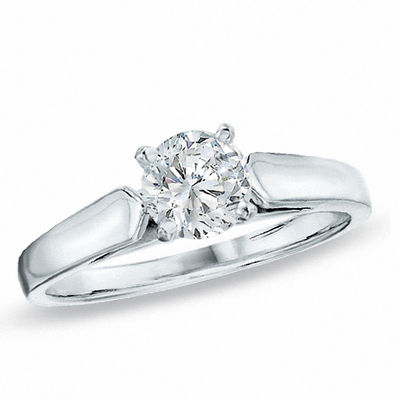 CT. Certified Diamond Solitaire Engagement Ring in 14K White Gold (J/I2