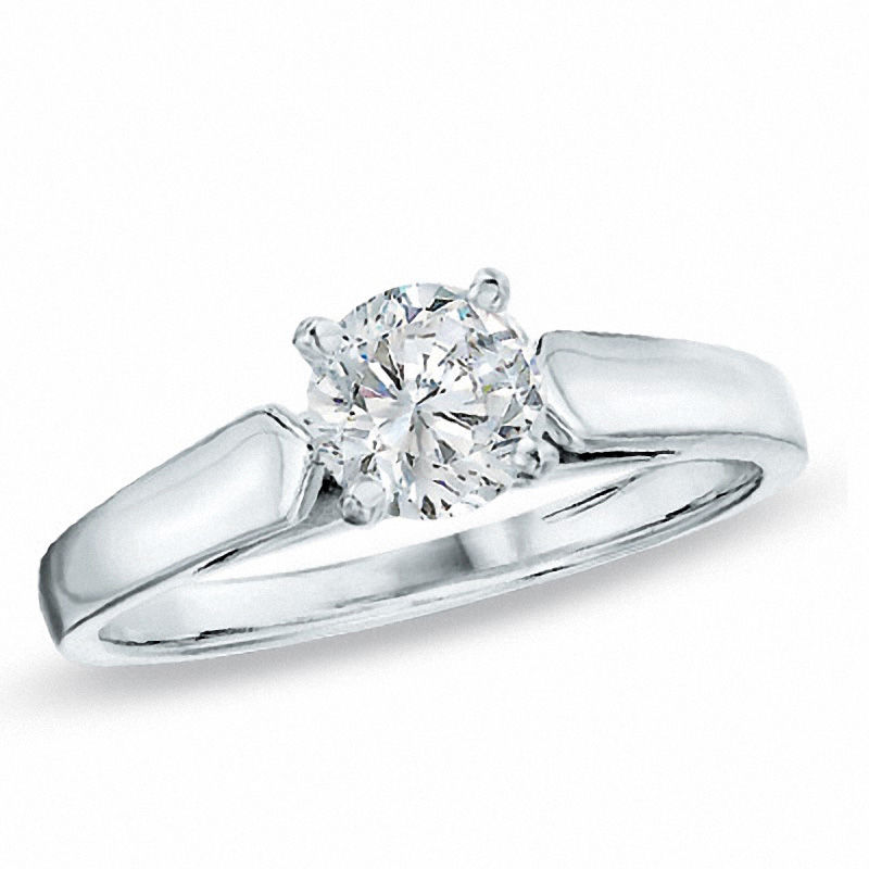 CT. Certified Diamond Solitaire Engagement Ring in 14K White Gold (J/I2)|Peoples Jewellers