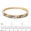 Thumbnail Image 1 of Multi-Gemstone and Diamond Accent Bangle in Sterling Silver with 14K Gold Plate