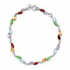 Thumbnail Image 1 of Marquise Multi-Gemstone Bracelet in Sterling Silver