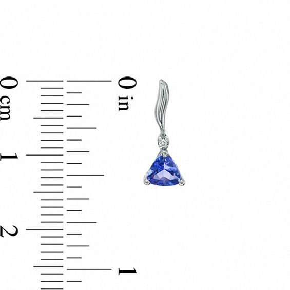 4.5mm Trillion-Cut Tanzanite and Diamond Accent Earrings in 10K White Gold