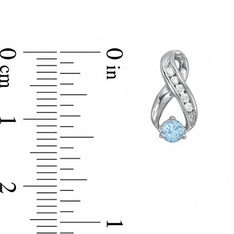 Aquamarine and 0.10 CT. T.W. Diamond Infinity Loop Earrings in Sterling Silver|Peoples Jewellers