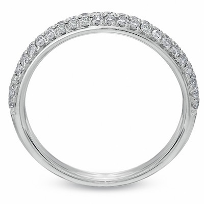 Vera Wang Love Collection 0.37 CT. T.W. Diamond Two Row Band in 14K White Gold