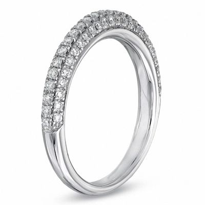 Vera Wang Love Collection 0.45 CT. T.W. Diamond Three Row Anniversary Band in 14K White Gold