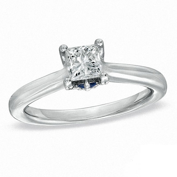 Vera Wang Love Collection CT. T.W. Princess-Cut Diamond Engagement Ring in 14K White Gold