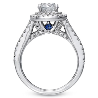 Vera Wang Love Collection CT. T.W. Diamond Frame Split Shank Engagement Ring in 14K White Gold