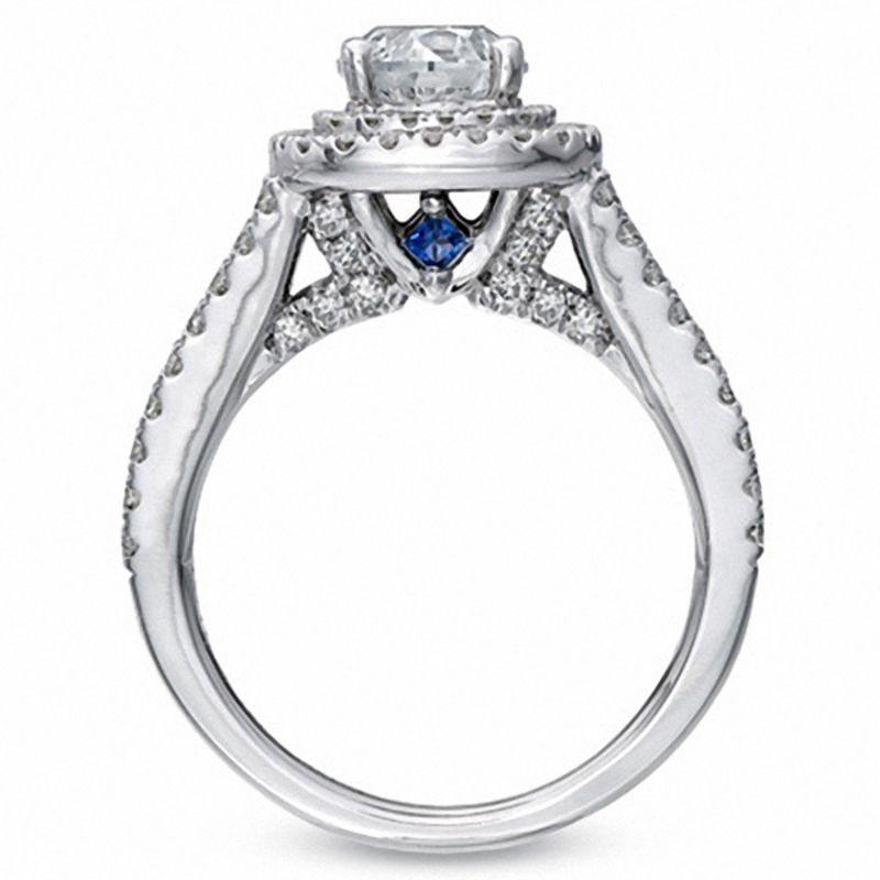 vera wang engagement ring with sapphire under diamond