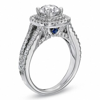 Vera Wang Love Collection CT. T.W. Diamond Frame Split Shank Engagement Ring in 14K White Gold