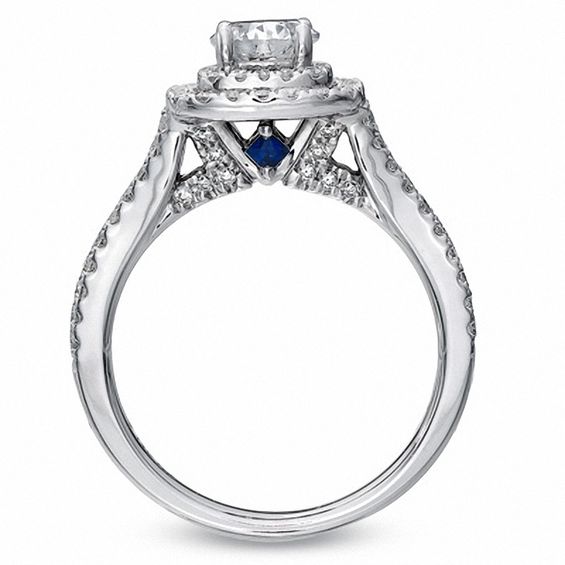 Vera Wang Love Collection 1.45 CT. T.W. Diamond Frame Split Shank Engagement Ring in 14K White Gold