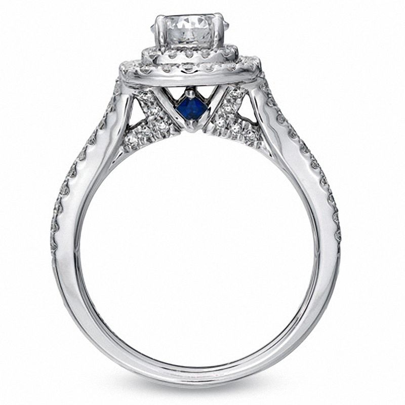 Vera Wang Love Collection 1.45 CT. T.W. Diamond Frame Split Shank Engagement Ring in 14K White Gold|Peoples Jewellers