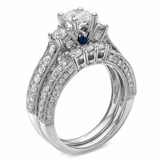 Vera Wang Love Collection CT. T.W. Diamond Three Stone Bridal Set in 14K White Gold