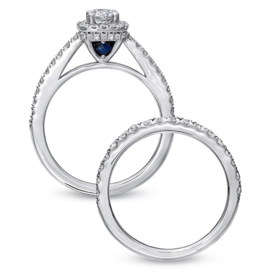 Vera Wang Love Collection 0.95 CT. T.W. Diamond Frame Bridal Set in 14K White Gold