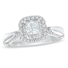 Vera Wang Love Collection 0.83 CT. T.W. Princess-Cut Diamond Double Frame Engagement Ring in 14K White Gold