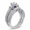 Thumbnail Image 3 of Vera Wang Love Collection 1.95 CT. T.W. Princess-Cut Diamond Three Stone Bridal Set in 14K White Gold