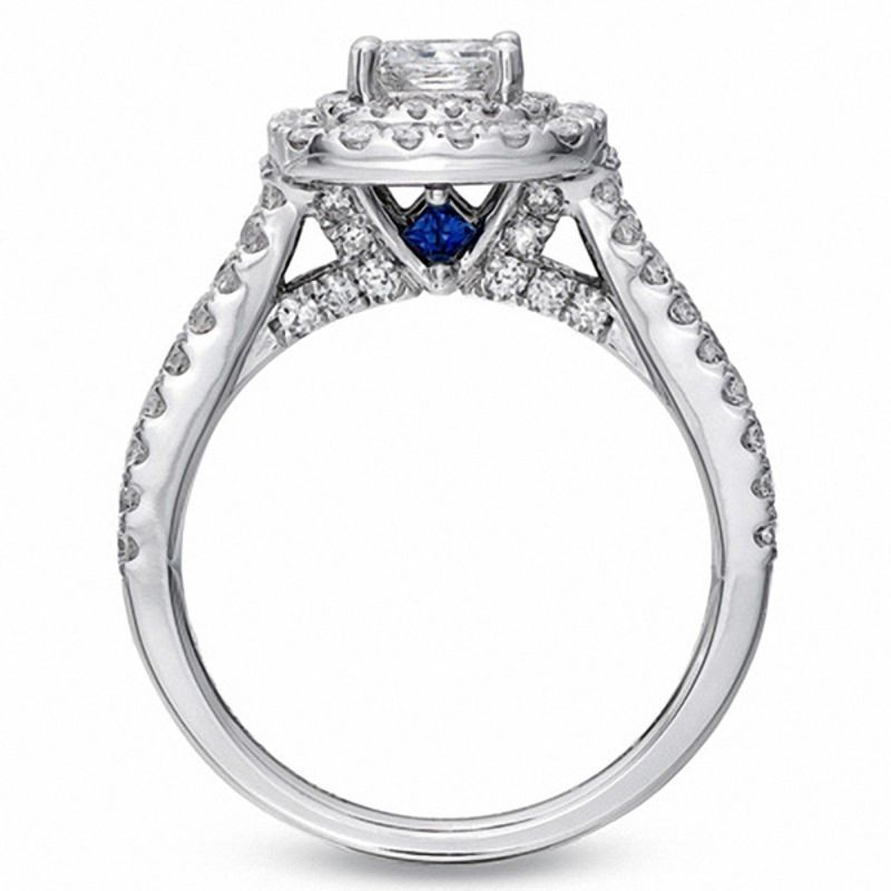 Vera wang princess cut halo deals ring