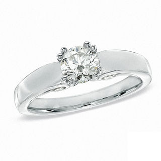 0.88 CT. T.W. Certified Canadian Diamond Engagement Ring in 14K White Gold (I/I1)