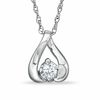 0.10 CT. Diamond Solitaire Kiss Pendant in 10K White Gold