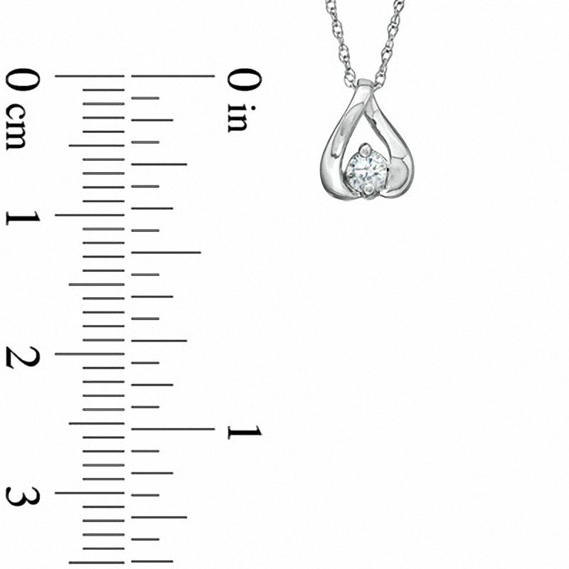 0.10 CT. Diamond Solitaire Kiss Pendant in 10K White Gold|Peoples Jewellers